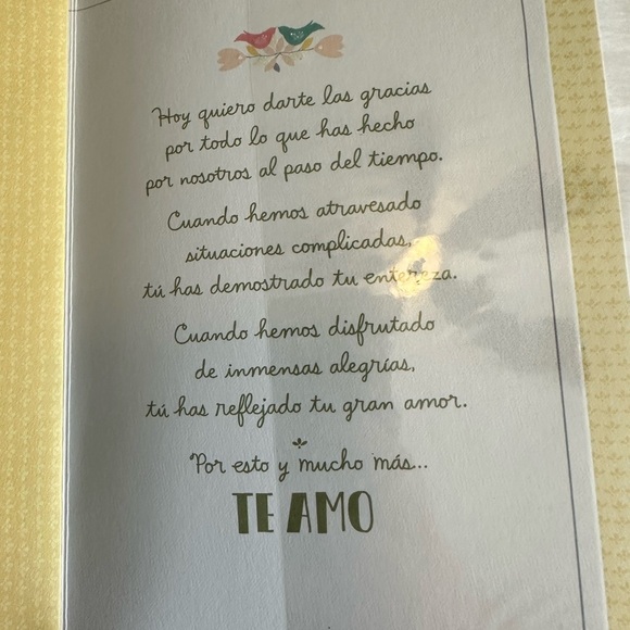 🧡10/$10 SPANISH Green Anniversary Card with Floral Design - Picture 3 of 5